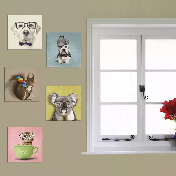 CANVAS FIVE PIECES MDF CLEVER PETS HM7205.01 75X0,3X15 cm.