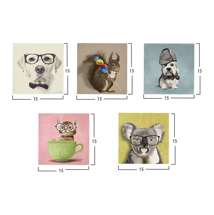 CANVAS FIVE PIECES MDF CLEVER PETS HM7205.01 75X0,3X15 cm.