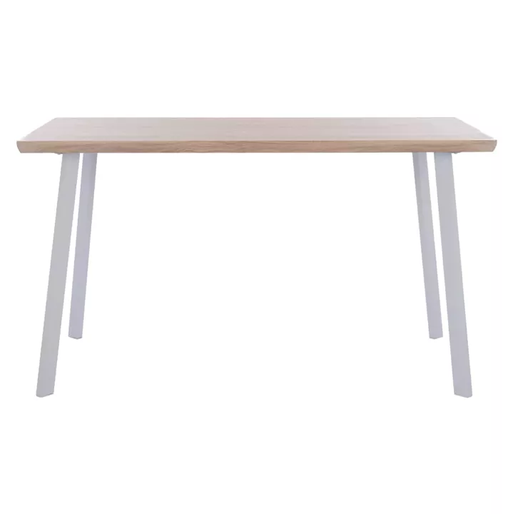 DINING SET 5PCS OFIRA HM10634 MDF TOP IN SONAMA--DINING CHAIRS IN WHITE