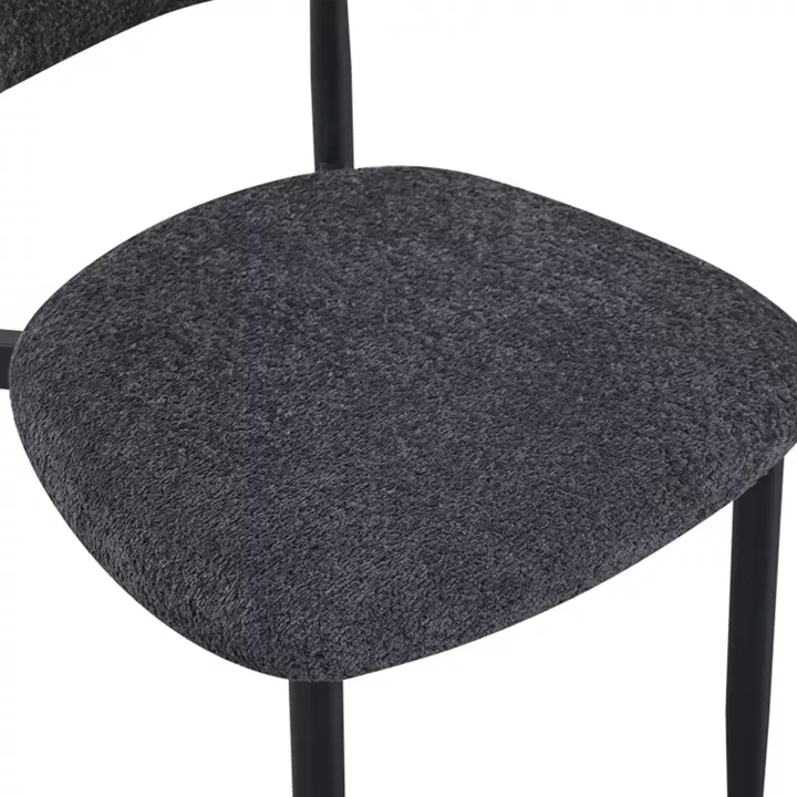 Folegio pakoworld chair, anthracite-colored, with black legs, 59x50x75cm