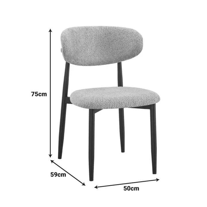 Folegio pakoworld chair, grey-colored, with black legs, 59x50x75cm