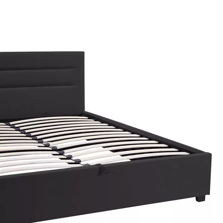 Molito pakoworld velvet bed in black shade with storage space 150x200cm