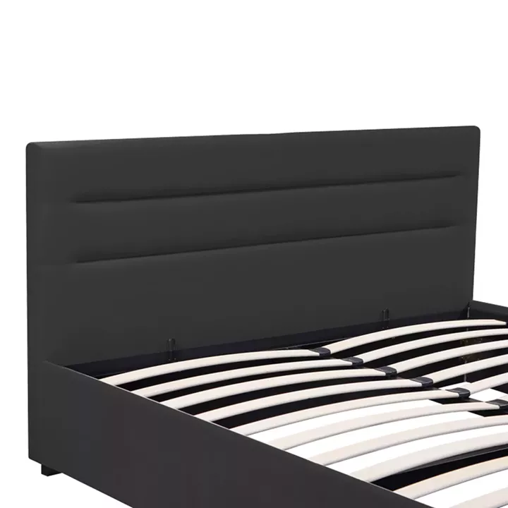 Molito pakoworld velvet bed in black shade with storage space 150x200cm