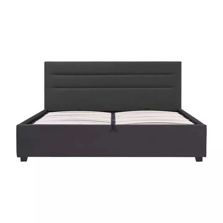 Molito pakoworld velvet bed in black shade with storage space 150x200cm