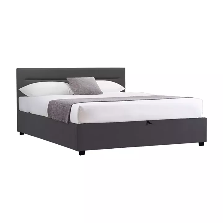 Molito pakoworld velvet bed in black shade with storage space 150x200cm