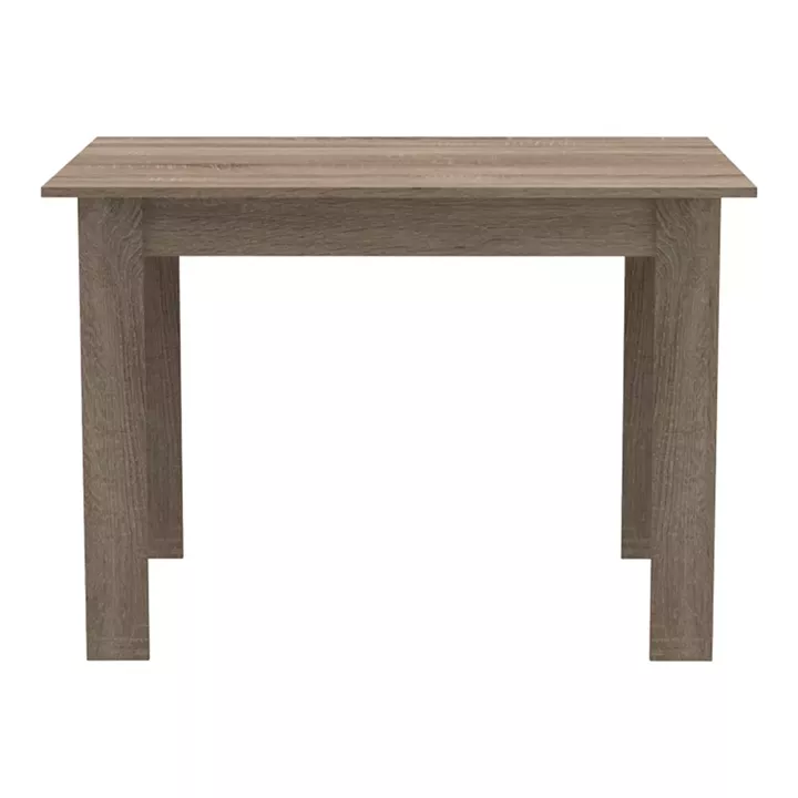 Dining table set of 5 pieces Manka-Ezra pakoworld in sonoma truflle -black color 110x80x77cm