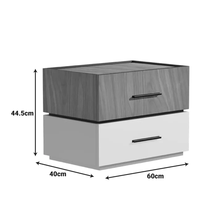 Κομοδίνο Sonlen pakoworld mdf σε καρυδί-μπεζ απόχρωση 60x40x44.5εκ