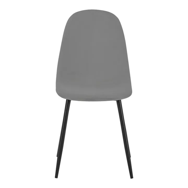 Dining chair Bella pakoworld velvet in grey color and black metal leg 43.5x52x89cm
