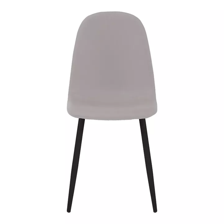 Dining chair Bella pakoworld grey fabric and black metal leg 43.5x52x89cm