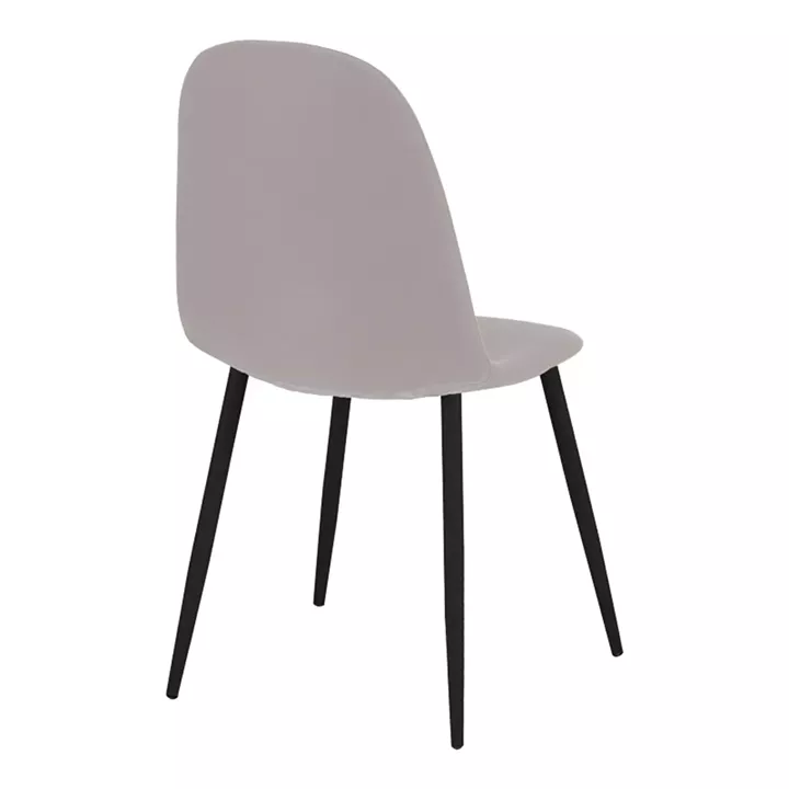 Dining chair Bella pakoworld grey fabric and black metal leg 43.5x52x89cm