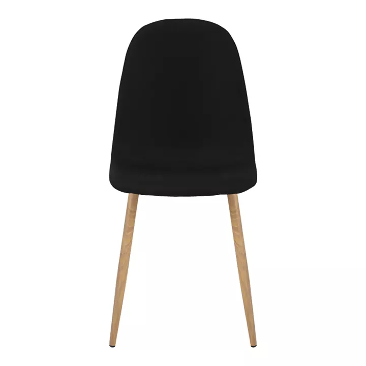 Dining chair Bella pakoworld grey fabric and natural color metal leg 43.5x52x89cm