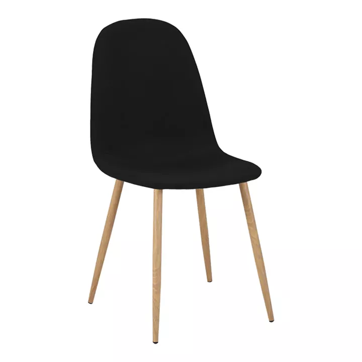 Dining chair Bella pakoworld grey fabric and natural color metal leg 43.5x52x89cm
