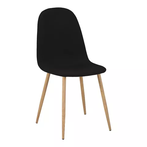 Dining chair Bella pakoworld grey fabric and natural color metal leg 43.5x52x89cm
