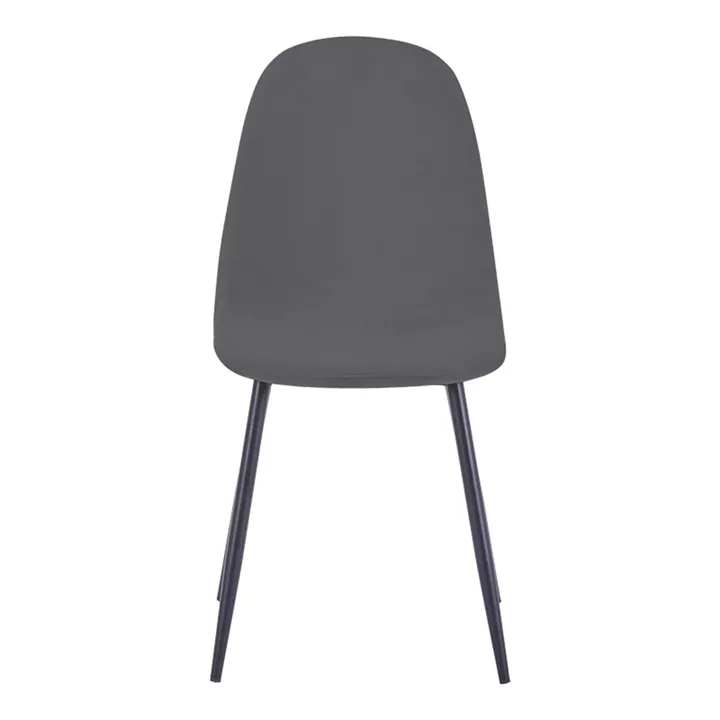 Dining chair Bella pakoworld velvet in dark grey color and black metal leg 43.5x52x89cm