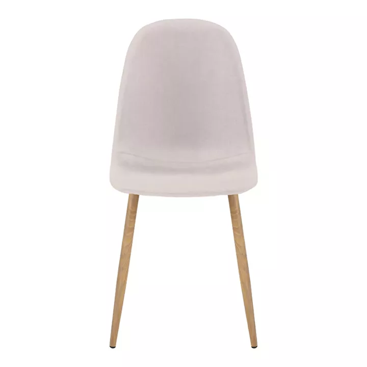 Dining chair Bella pakoworld light grey fabric and natural color metal leg 43.5x52x89cm