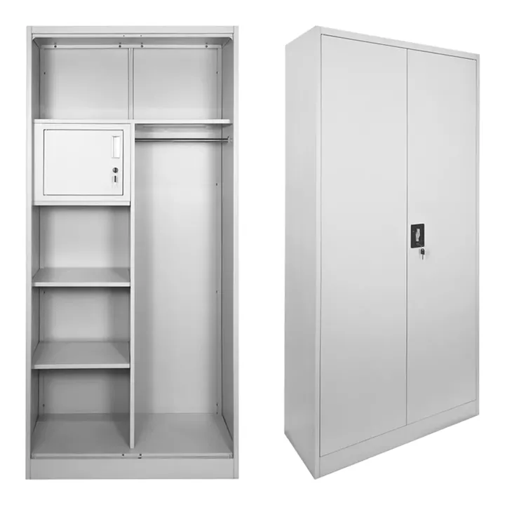 Zogi pakoworld metal cabinet with partition in light gray color 90x45x180cm