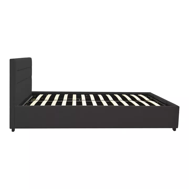 Molito pakoworld velvet bed in black shade with storage space 120x200cm