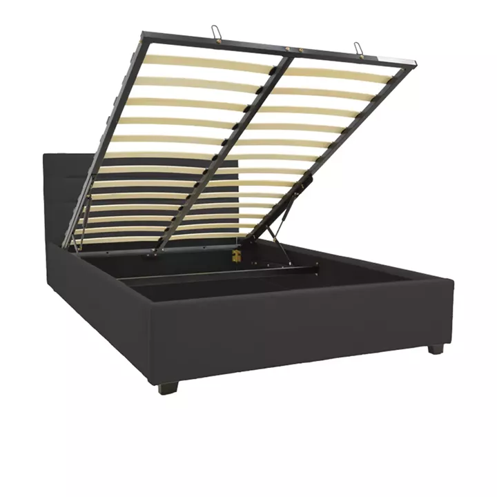 Molito pakoworld velvet bed in black shade with storage space 120x200cm