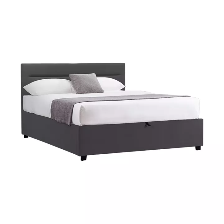 Molito pakoworld velvet bed in black shade with storage space 120x200cm
