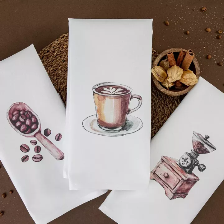 Ποτηρόπανα Κουζίνας Coffee Σετ 3ΤΜΧ