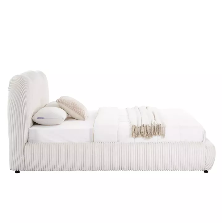 ΚΡΕΒΑΤΙ ΔΙΠΛΟ ΜΕ ΑΠΟΘ.ΧΩΡΟ KALLY HM729.03 ΜΠΕΖ FAUX FUR ΥΦΑΣΜΑ--ΣΤΡΩΜΑ 160x200εκ