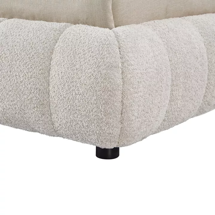 DOUBLE BED WITH STORAGE SPACE BUBBLE HM730.03 BEIGE BOUCLE FABRIC--MATTRESS 160x200cm.