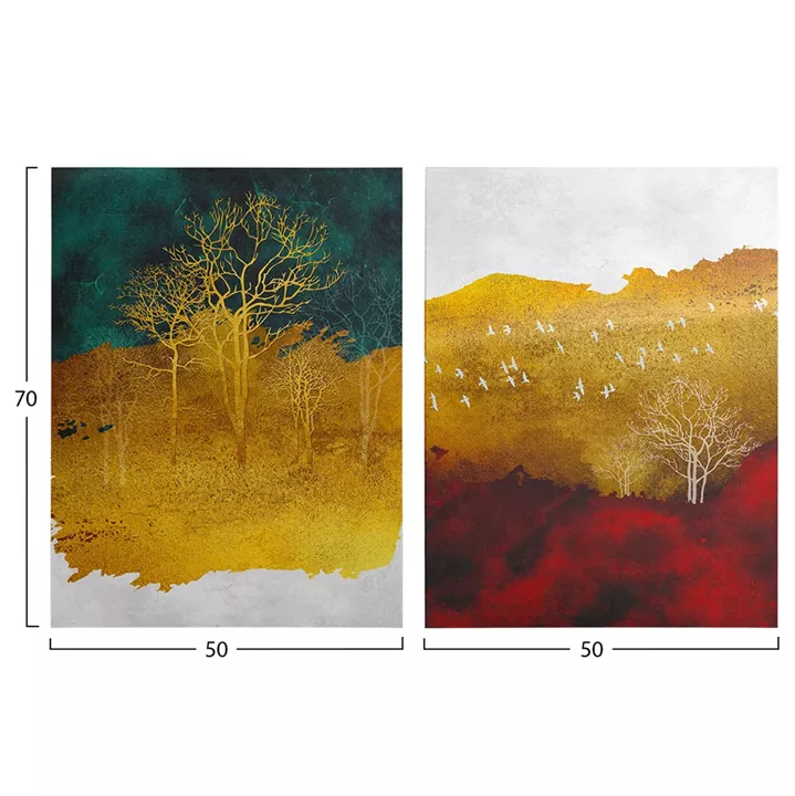 WALL PAINTING 2PCS SERIES GOBI HM4837 PRINTED CANVAS 50x3(thickness)x70Hcm.(x2)