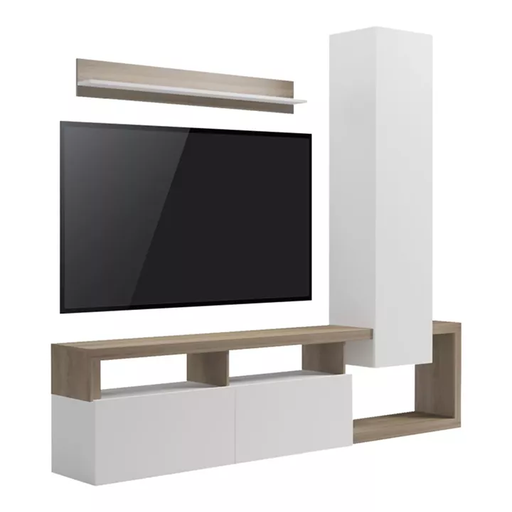 Leganto pakoworld living room set in sonoma and white color 220.5x35x197.5cm