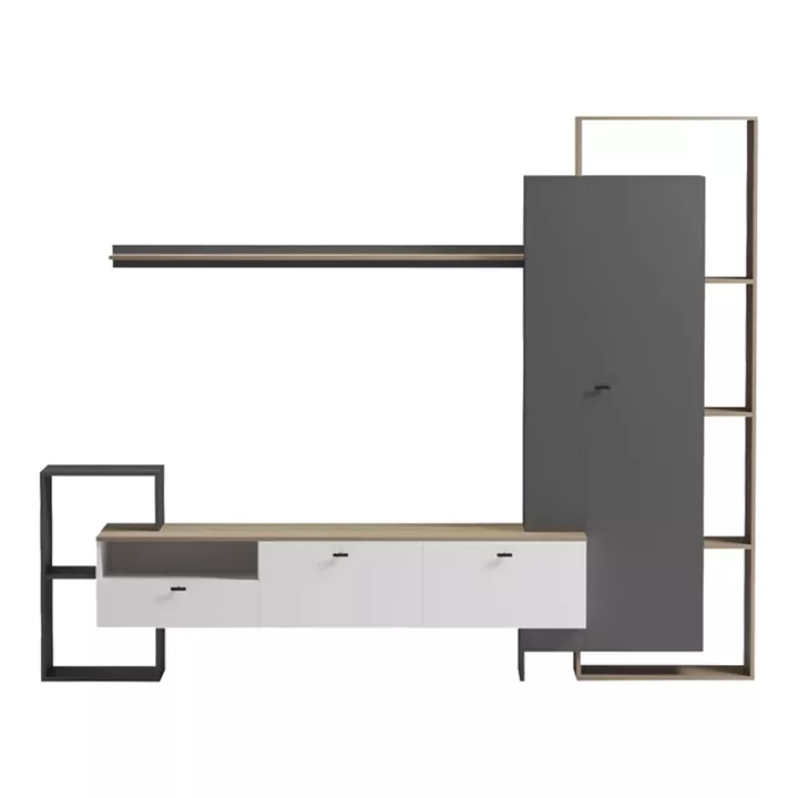 Ferefia pakoworld living room set in sonoma and white and grey color 240x45.5x189.5cm