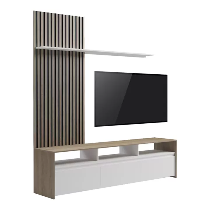 Delfina pakoworld living room set in sonoma and white color 190x40x199.5cm