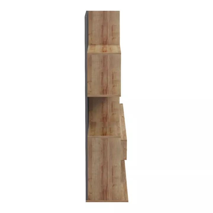 Cazenda pakoworld tv unit with bookcase in oak and grey color 160x29x126cm