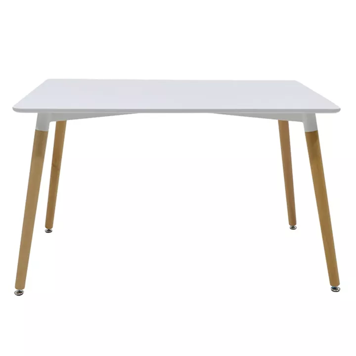 Τραπέζι Natali pakoworld MDF λευκό-πόδια φυσικό 120x80x76εκ