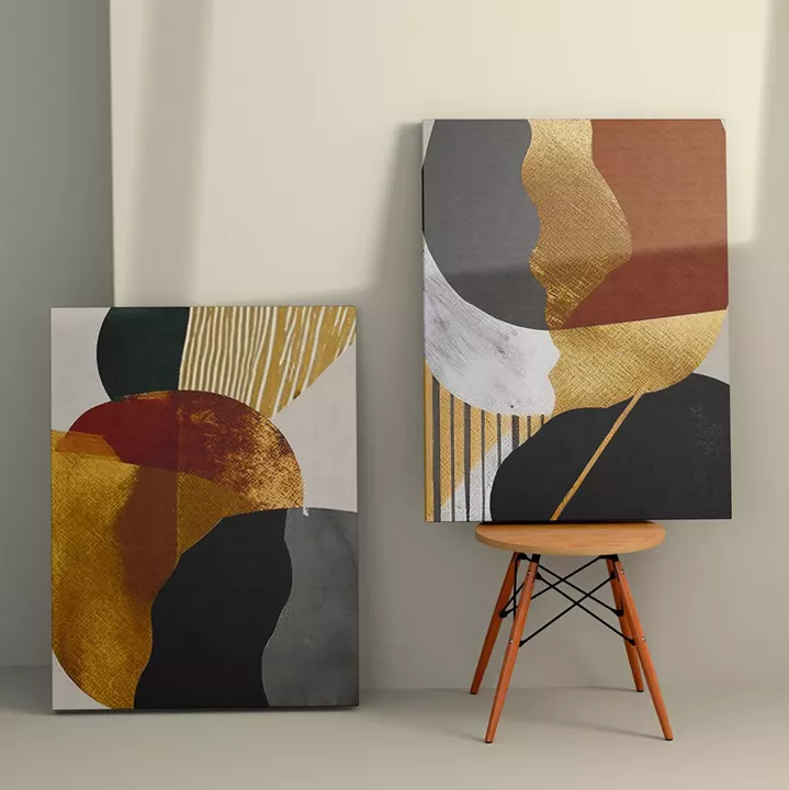 WALL PAINTING 2PCS SERIES GOBI HM4836 PRINTED CANVAS 50x3(thickness)x70Hcm.(x2)