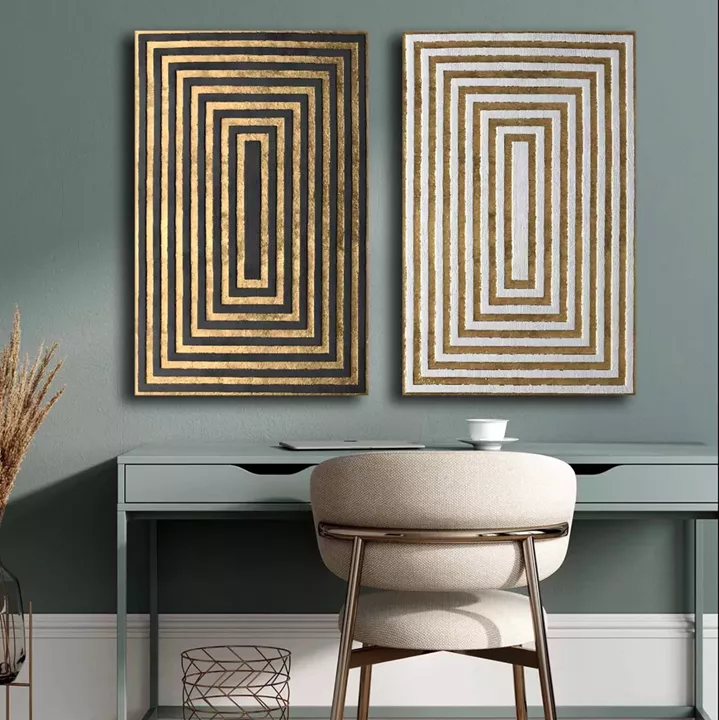 WALL PAINTING 2PCS SERIES GOBI HM4841 PRINTED CANVAS 45x2.8(thickness)x70Hcm.(x2)