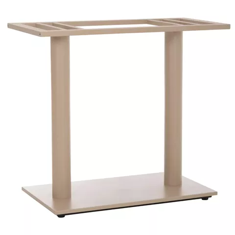 BASE FOR TABLE HM435.25 METAL DOUBLE IN MATTE CAPPUCCINO WITH HEIGHT ADJUSTERS 80Χ40Χ72Hcm.