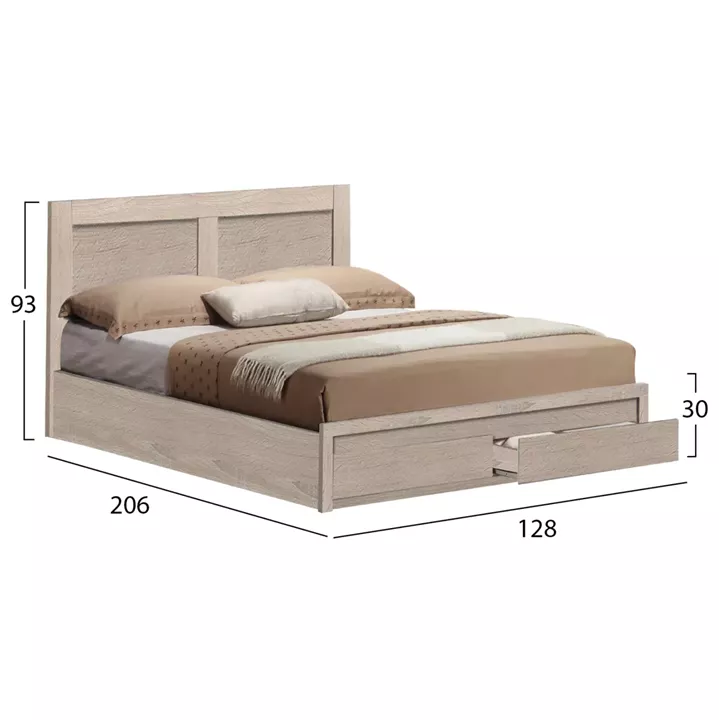 ΚΡΕΒΑΤΙ CAPRI HM665.02 ΜΕ 2 ΣΥΡΤΑΡΙΑ ΜΕΛΑΜΙΝΗ SONAMA ΓΙΑ ΣΤΡΩΜΑ 120x200εκ.