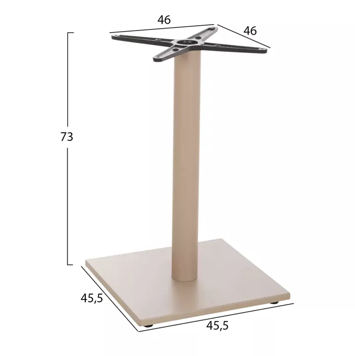 TABLE BASE HM475.25 ALUMINUM IN CAPPUCCINO COLOR 46x46x73Hcm. CROSS 46Χ46cm