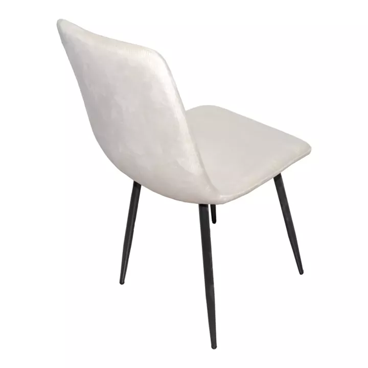 Grato chair pakoworld beige fabric-black metal leg 45.5x53.5x88.5cm
