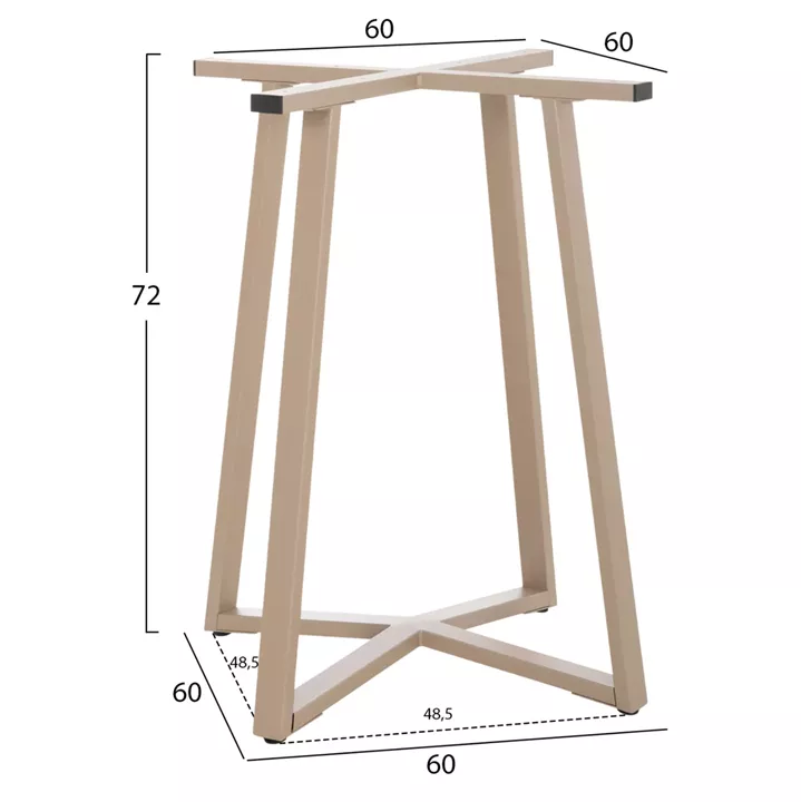 TABLE BASE HM470.25 METAL IN CAPPUCCINO COLOR 60x60x72Hcm.