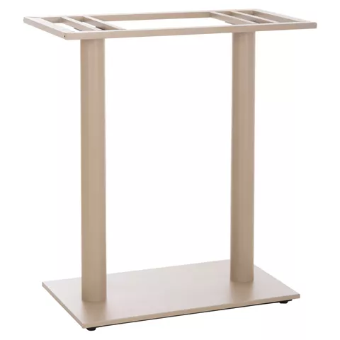 BAR TABLE BASE MED.HEIGHT 2-COLUMN HM478.25 METAL IN CAPPUCCINO MATTE 80x40.5x90Hcm.
