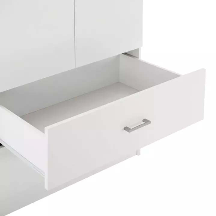 WARDROBE 4-LEAF WITH 4 DRAWERS REINA HM21258 MELAMINE IN WHITE 160x42.5x180.5Η