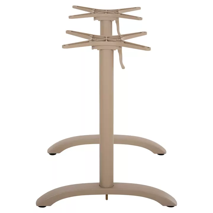 TABLE BASE 2-COLUMN WITH FOLDING CROSSES HM468.25 ALUMINUM IN CAPPUCCINO 104x60x73H