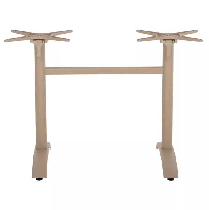 TABLE BASE 2-COLUMN WITH FOLDING CROSSES HM468.25 ALUMINUM IN CAPPUCCINO 104x60x73H