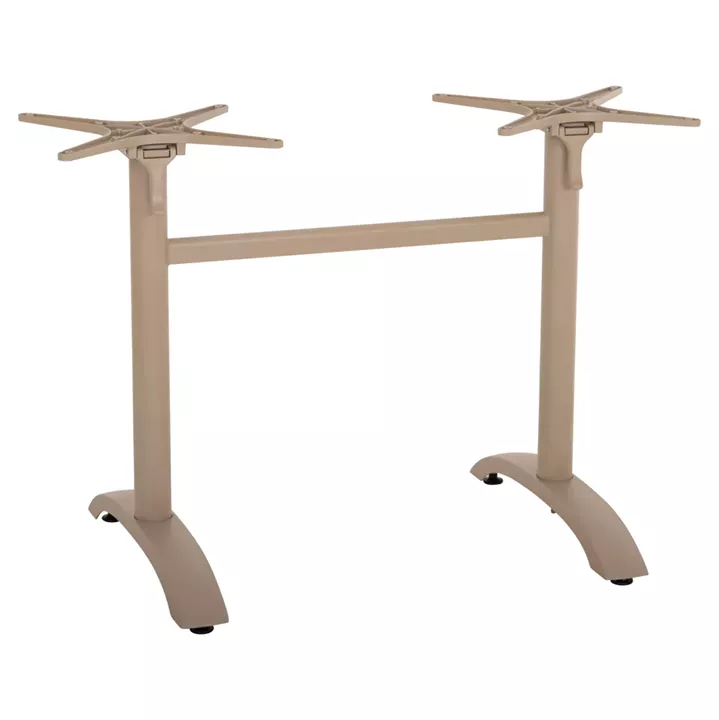 TABLE BASE 2-COLUMN WITH FOLDING CROSSES HM468.25 ALUMINUM IN CAPPUCCINO 104x60x73H