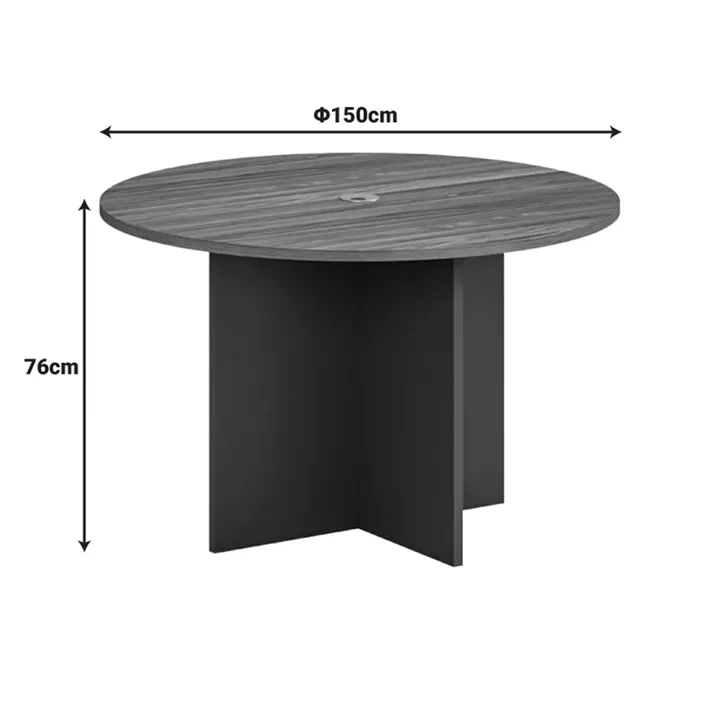Oscar pakoworld professional office table in walnut-anthracite shade D150x76cm