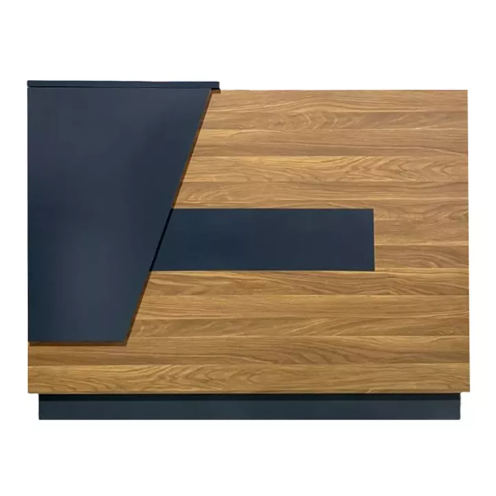 Professional reception desk Oscar pakoworld in walnut-anthracite shade 140x65x110cm