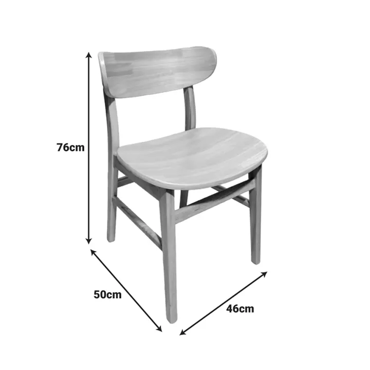 Lumnia chair pakoworld rubberwood in natural shade 46x50x76cm