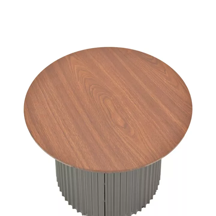 Τραπέζι σαλονιού Dovel pakoworld mdf σε καρυδί-μαυρη απόχρωση Φ70x40εκ