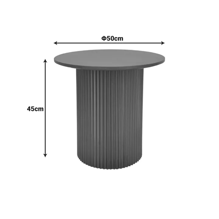 Dovel pakoworld side table mdf in black shade D50x45cm
