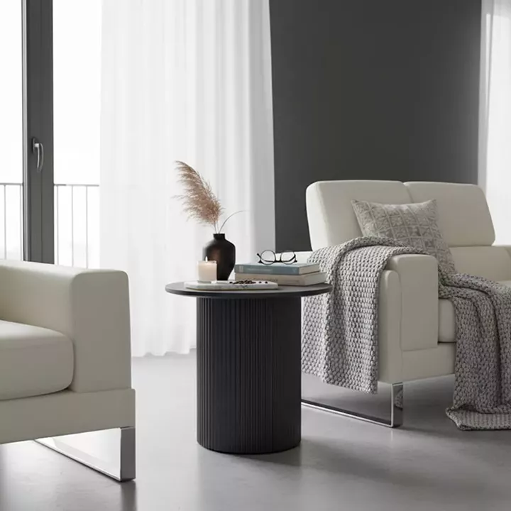Dovel pakoworld side table mdf in black shade D50x45cm